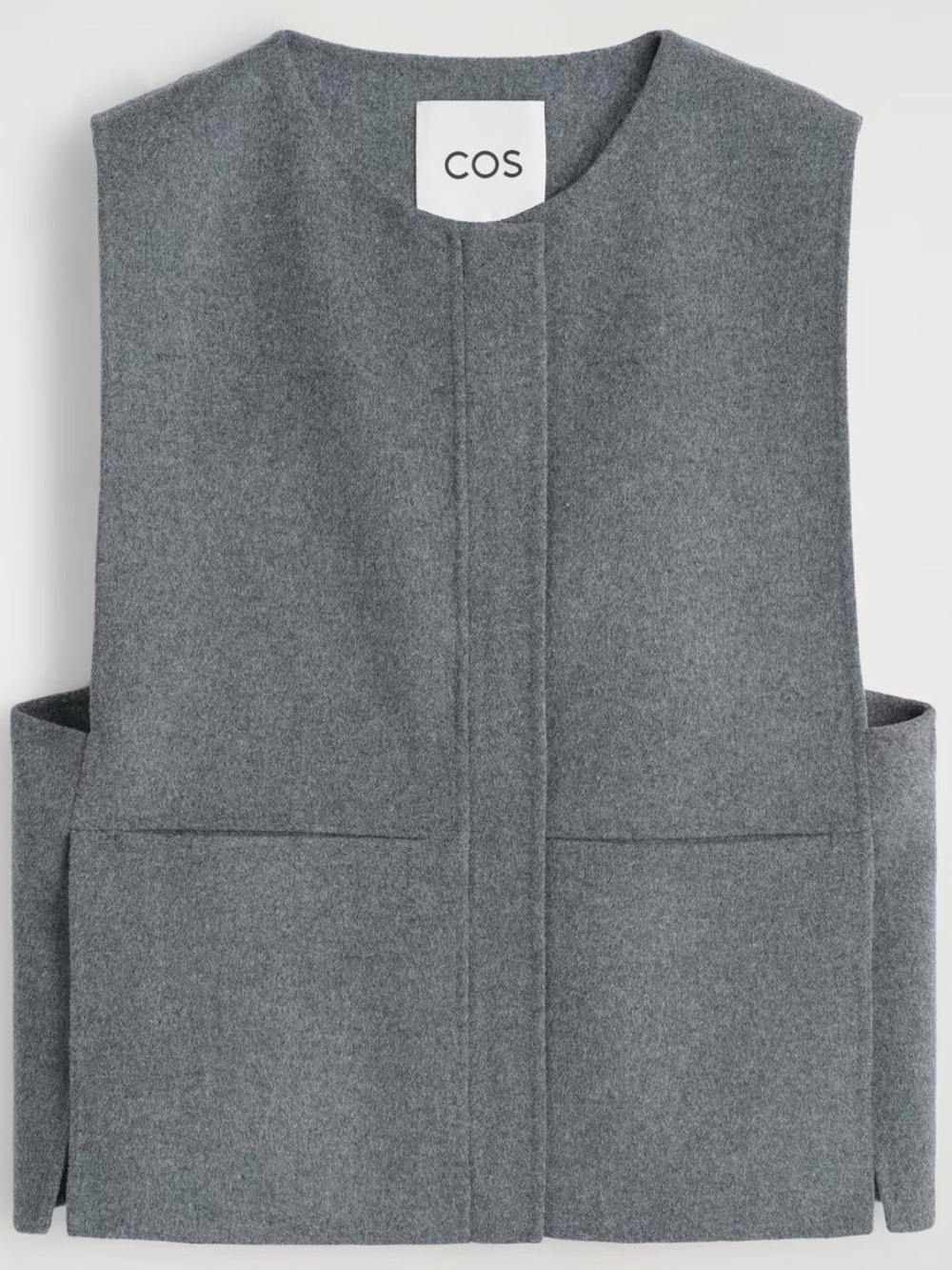 COS Double Faced Wool Hybrid Vest Gray M-L - Picture 2 of 8